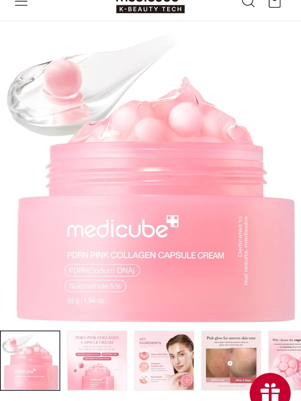 medicube PDRN Pink Collagen Capsule Cream